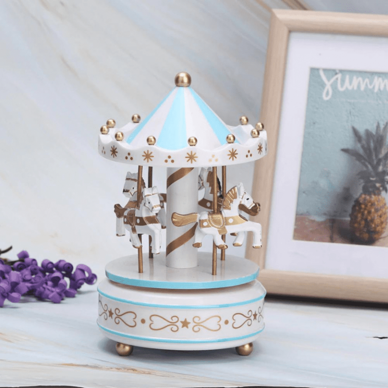 Blauw Carrousel Muziekdoosje 2