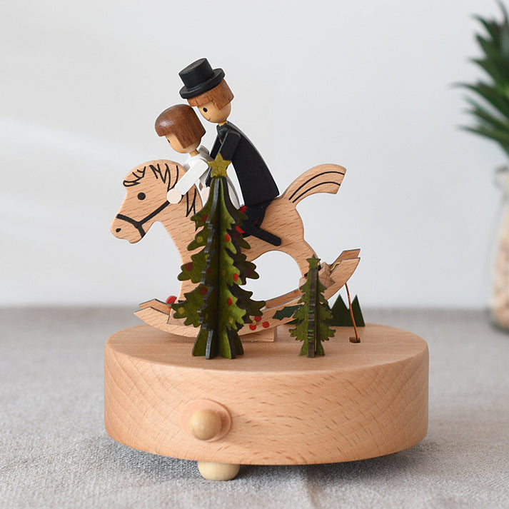 Houten Paard Muziekdoosje 4